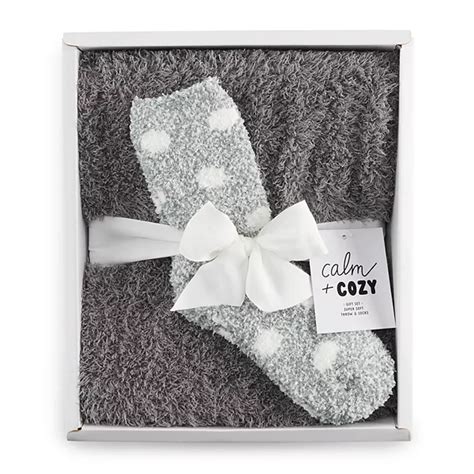 cozy sock and throw blanket gift set